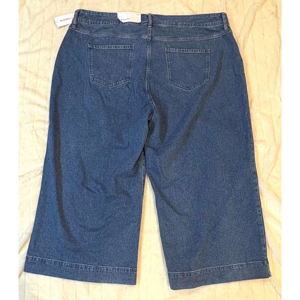 Liz Claiborne Women 22W Blue Denim Wide Leg Cropped Culotte Jeans NWT - Picture 10 of 11